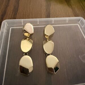 Anthropologie Gold Plated Faceted Earrings